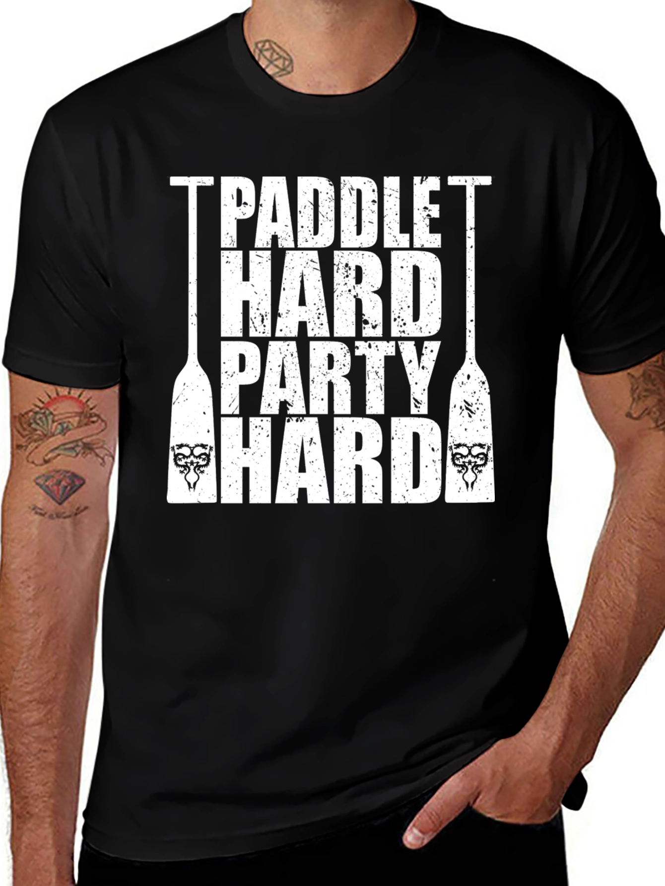 Paddle Hard Party Hard Black Graphic Tee