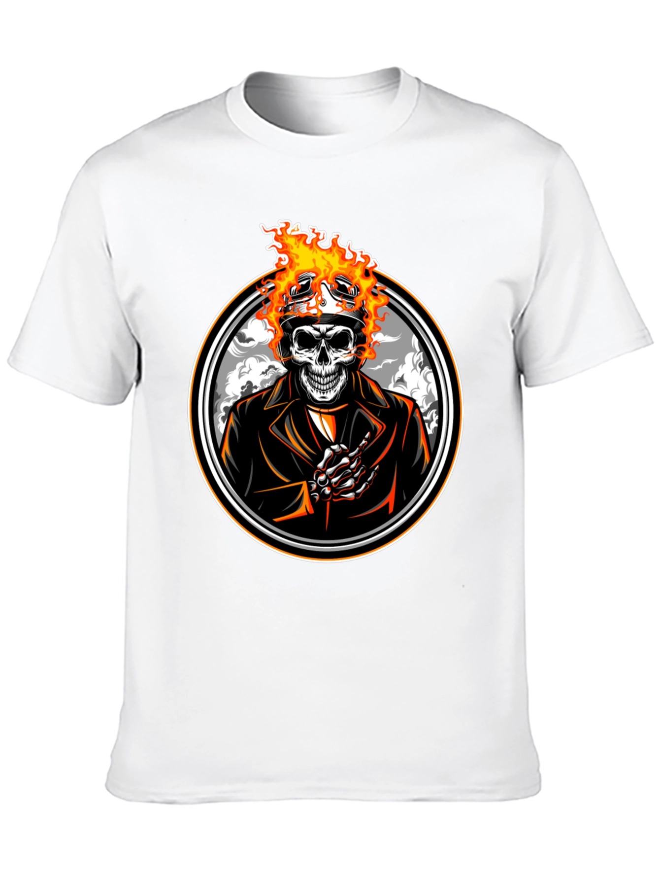 Flaming Skull Rider T-Shirt - Black