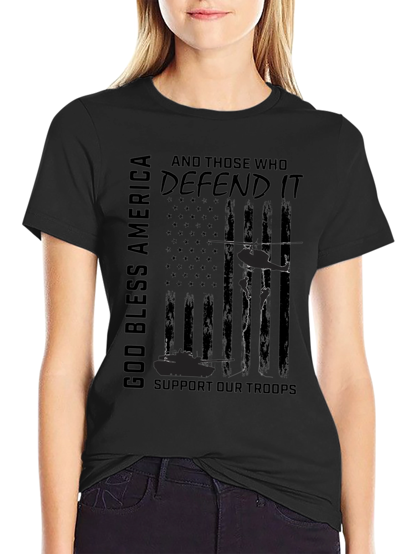 God Bless America Military Support T-Shirt