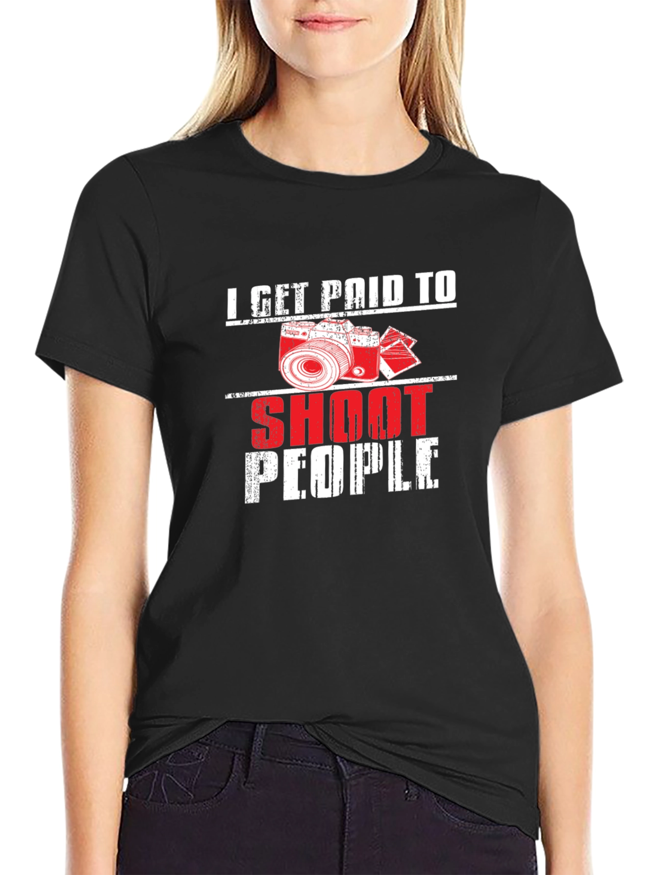 I Get Paid to Shoot People Black T-Shirt