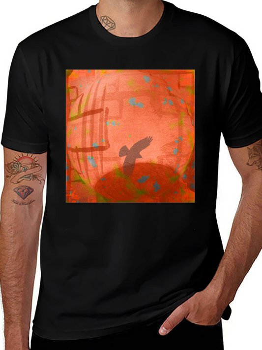 Abstract Bird T-Shirt - Black