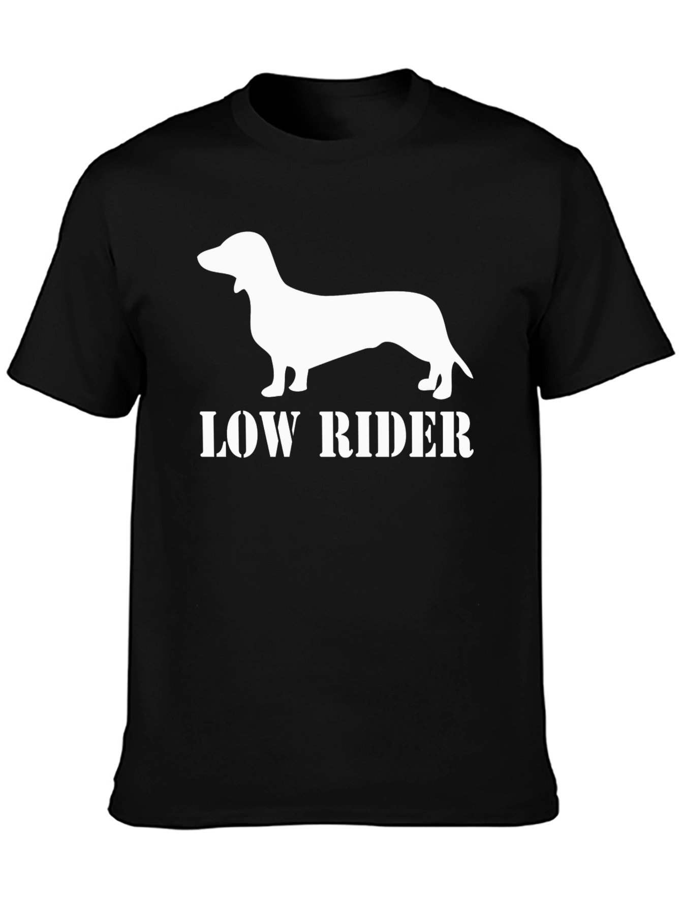 Low Rider Dachshund Graphic Tee - Black