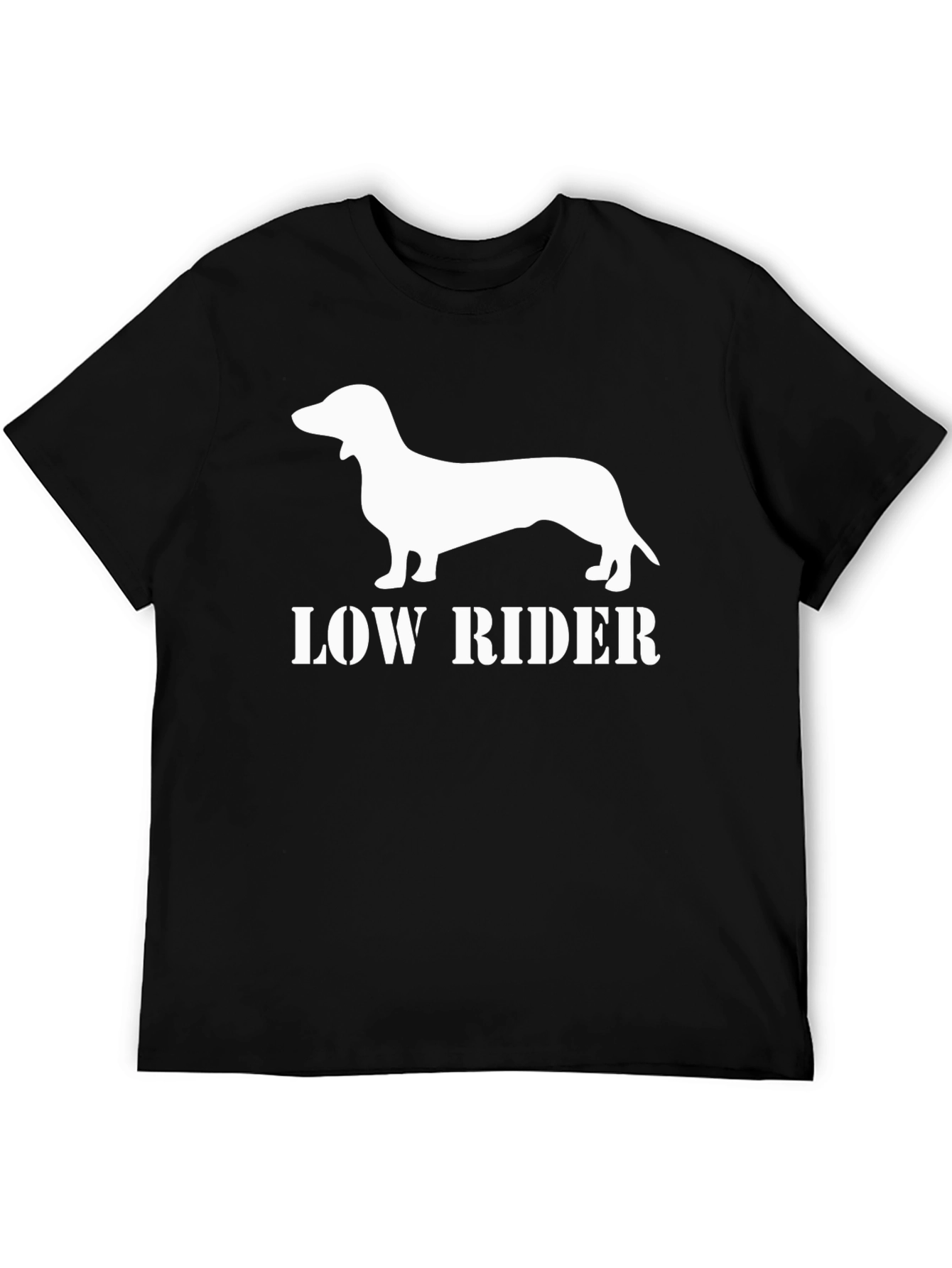 Low Rider Dachshund Graphic Tee - Black