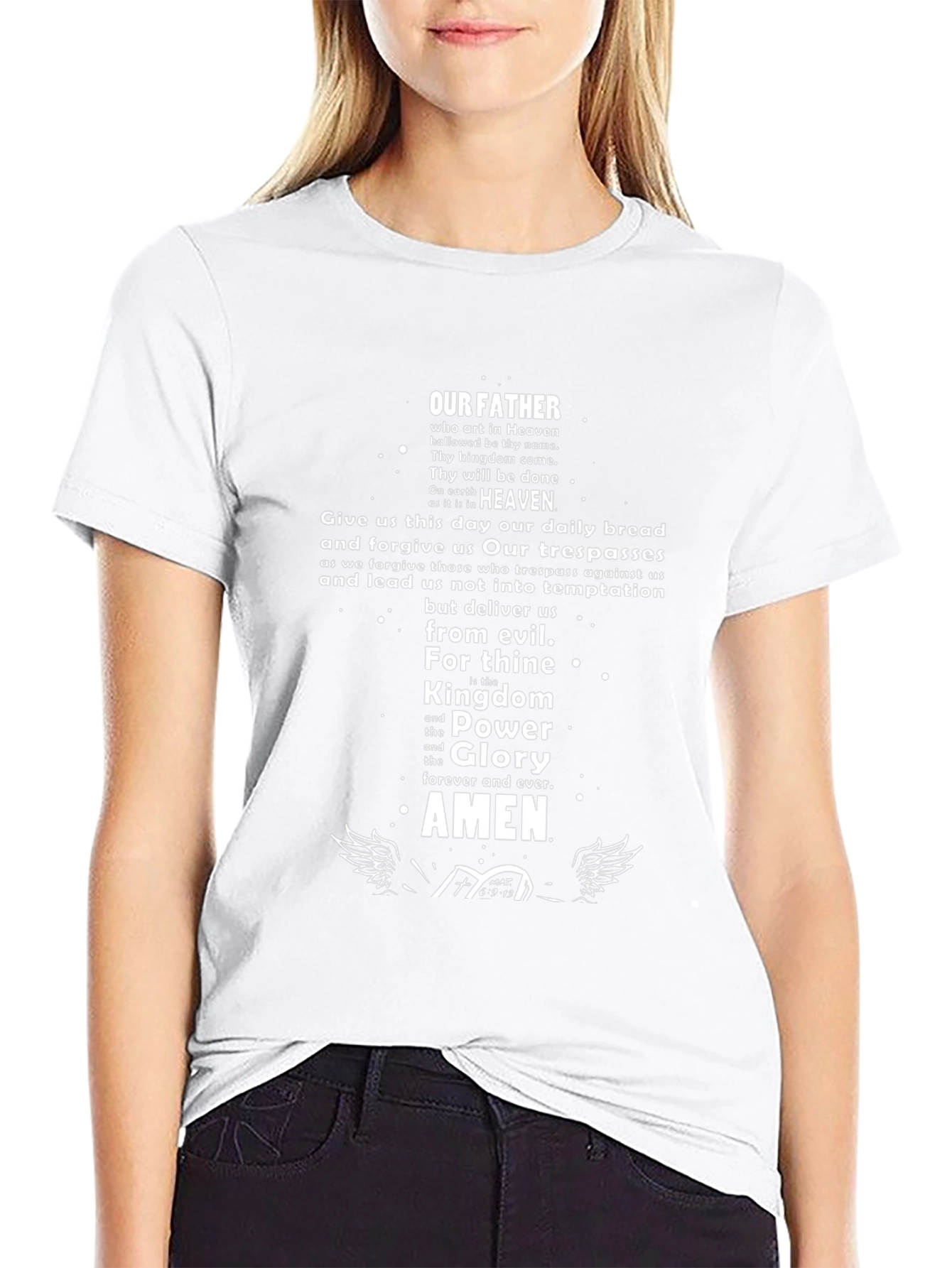 Our Father Prayer Graphic Tee - Christian Black T-Shirt