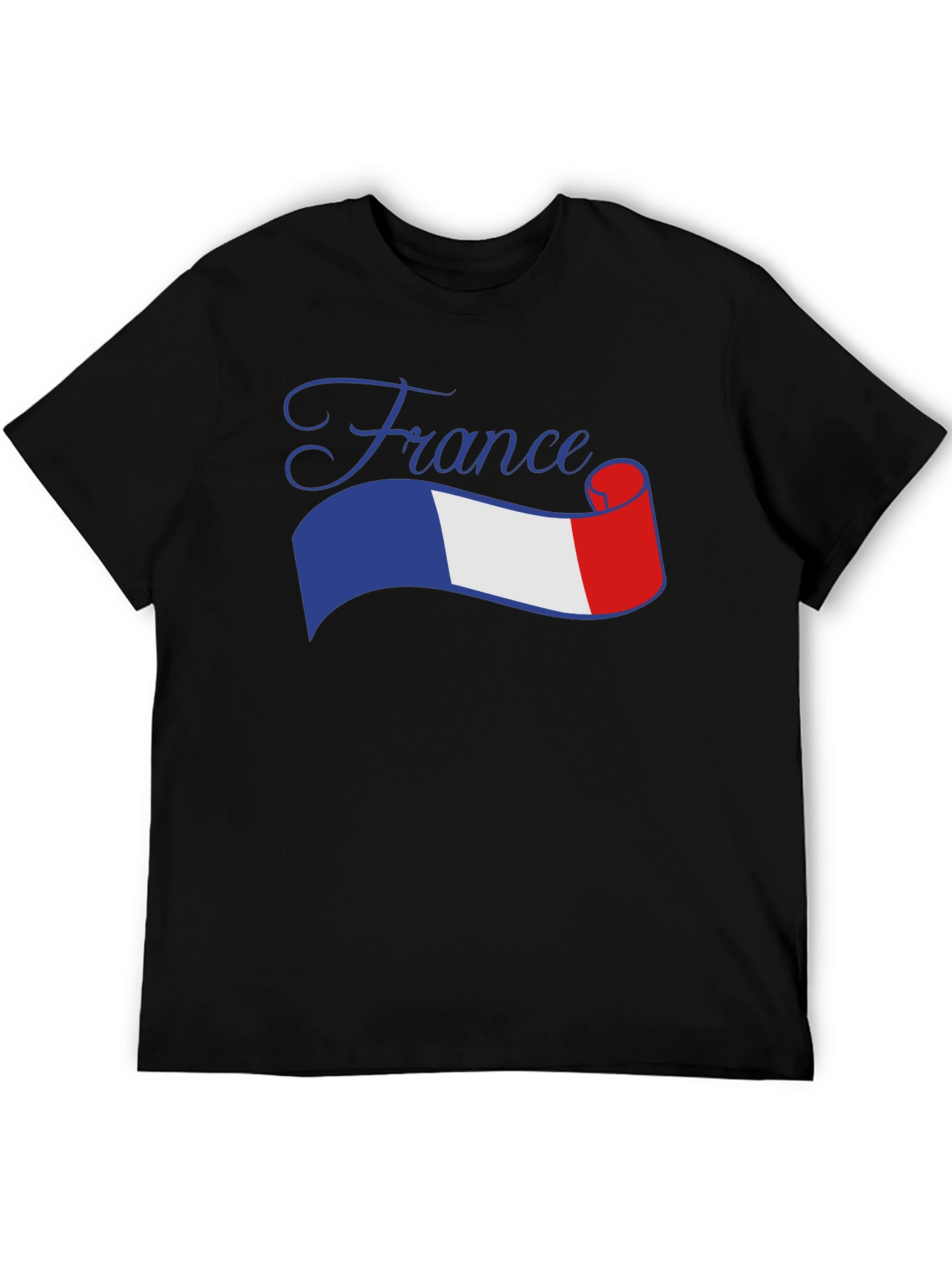 France Flag Ribbon T-Shirt - Patriotic French Pride Tee