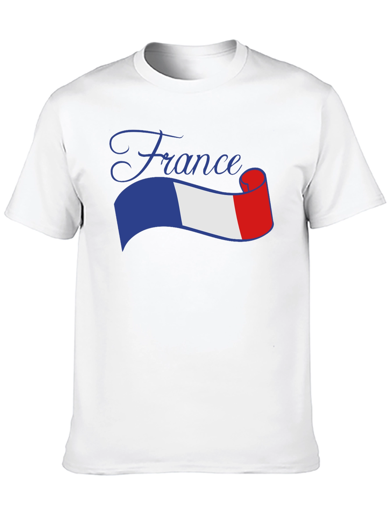 France Flag Ribbon T-Shirt - Patriotic French Pride Tee