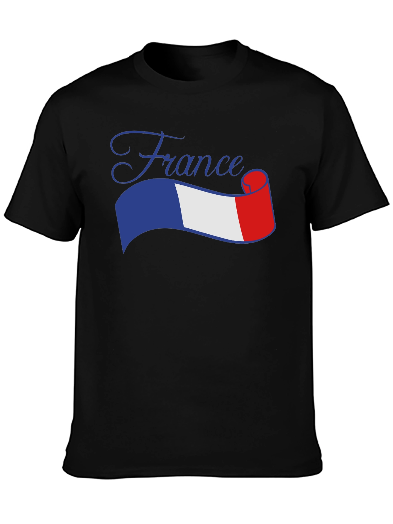 France Flag Ribbon T-Shirt - Patriotic French Pride Tee