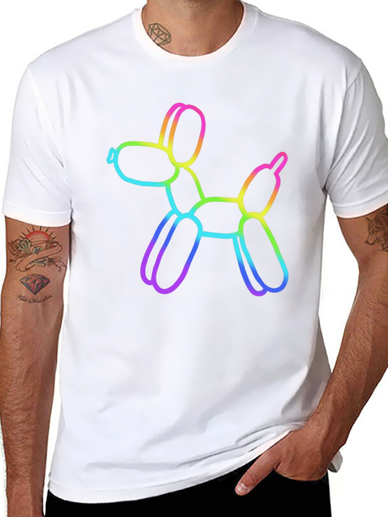 Rainbow Balloon Dog Graphic Tee