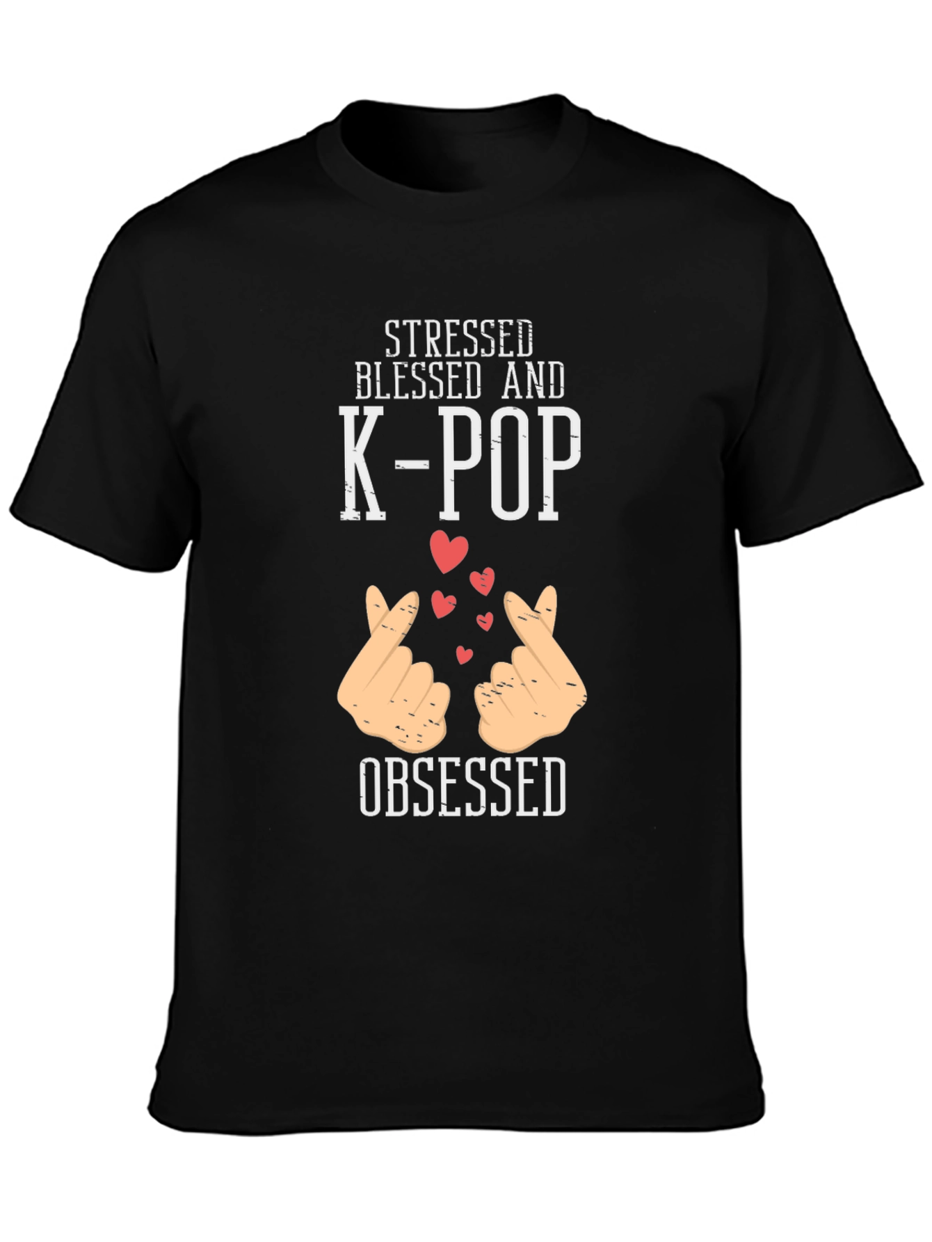 Stressed Blessed K-Pop Obsessed Graphic T-Shirt