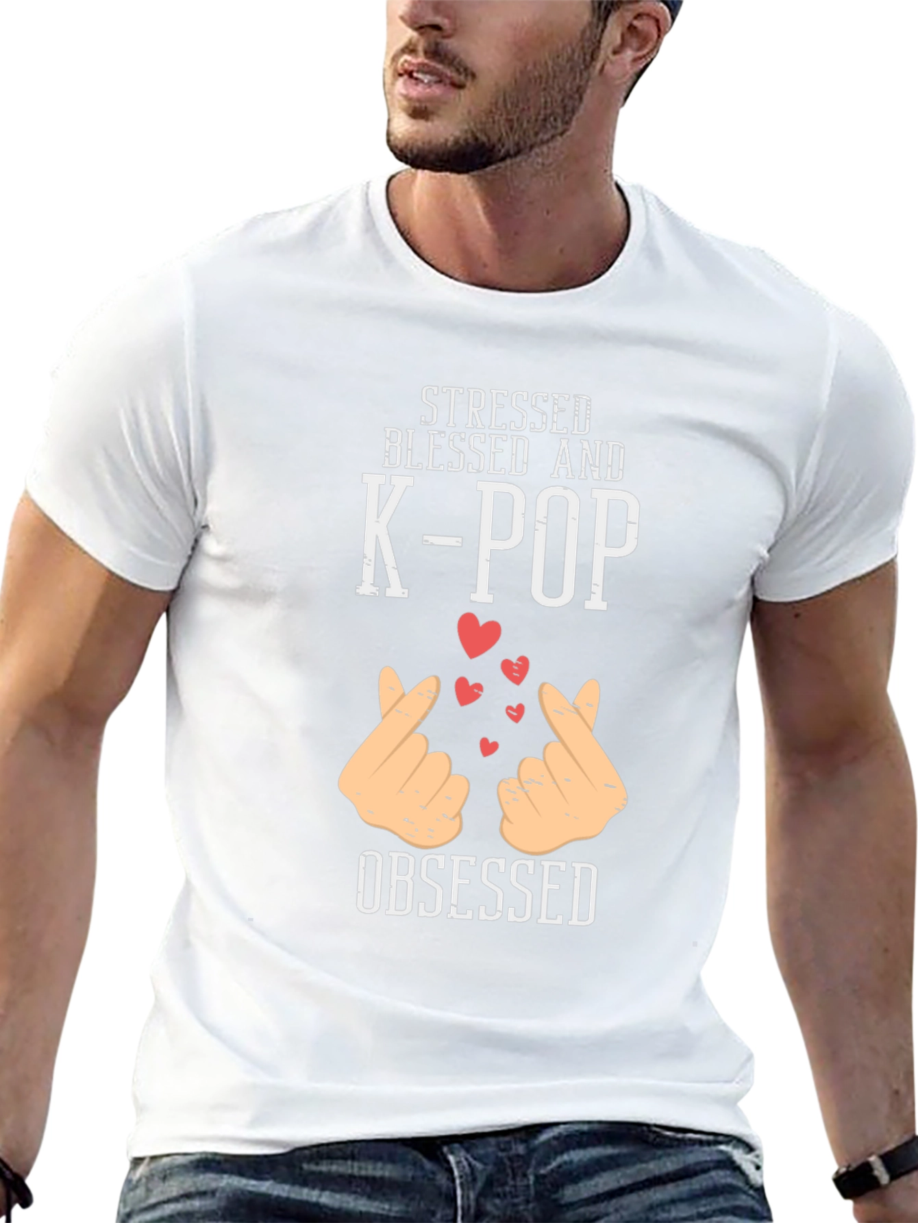 Stressed Blessed K-Pop Obsessed Graphic T-Shirt