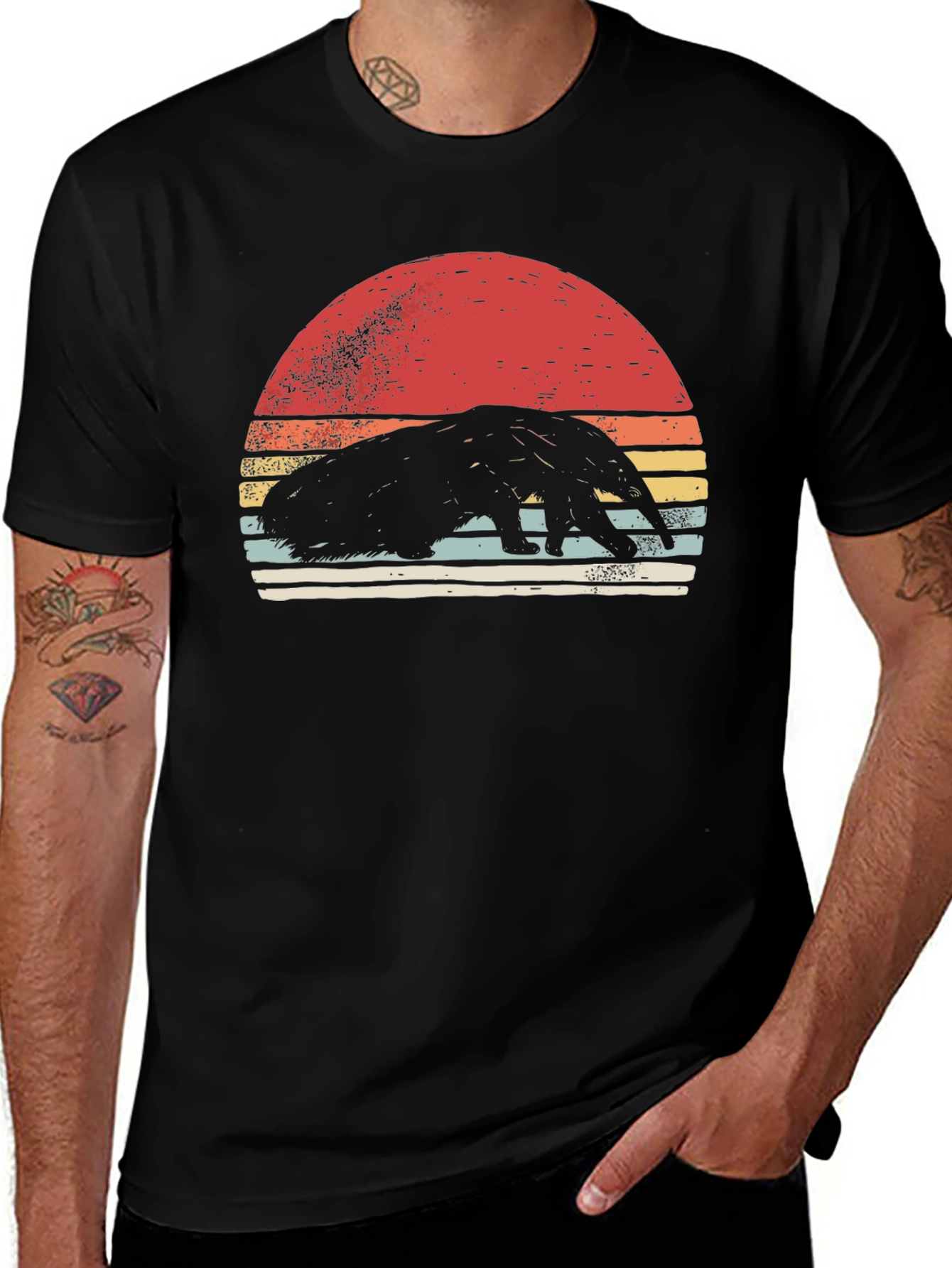 Anteater Sunset Graphic Tee - Retro Style