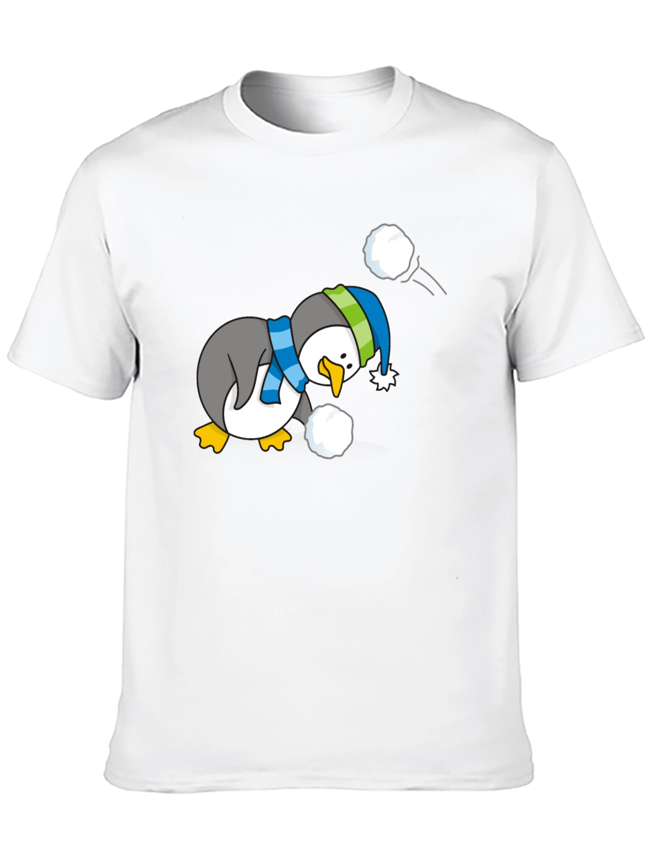 Penguin Snowball Fight Graphic Tee