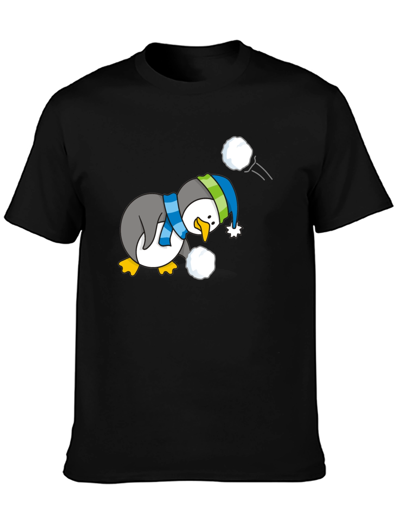 Penguin Snowball Fight Graphic Tee