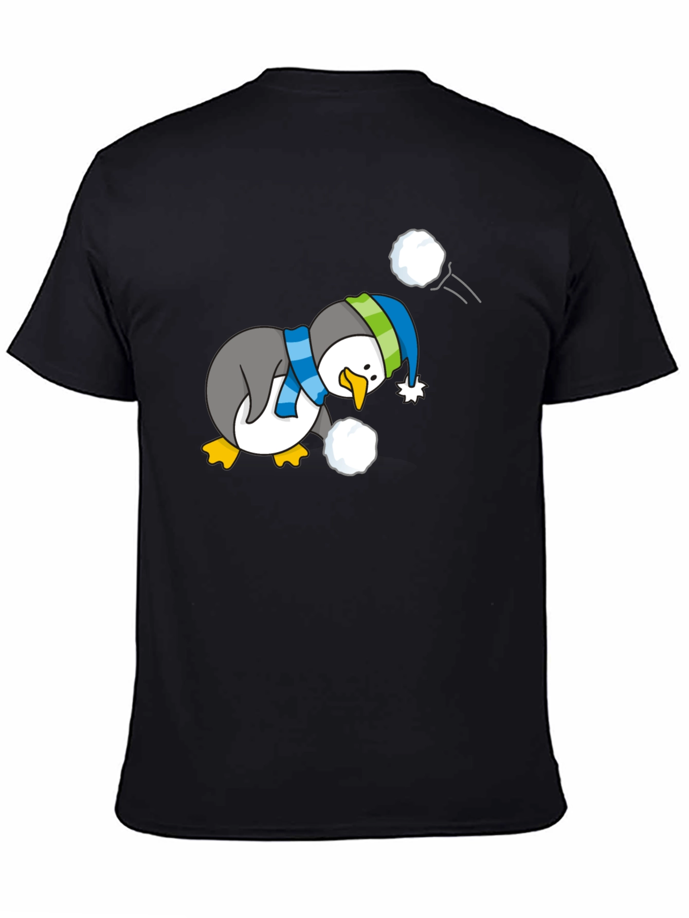 Penguin Snowball Fight Graphic Tee