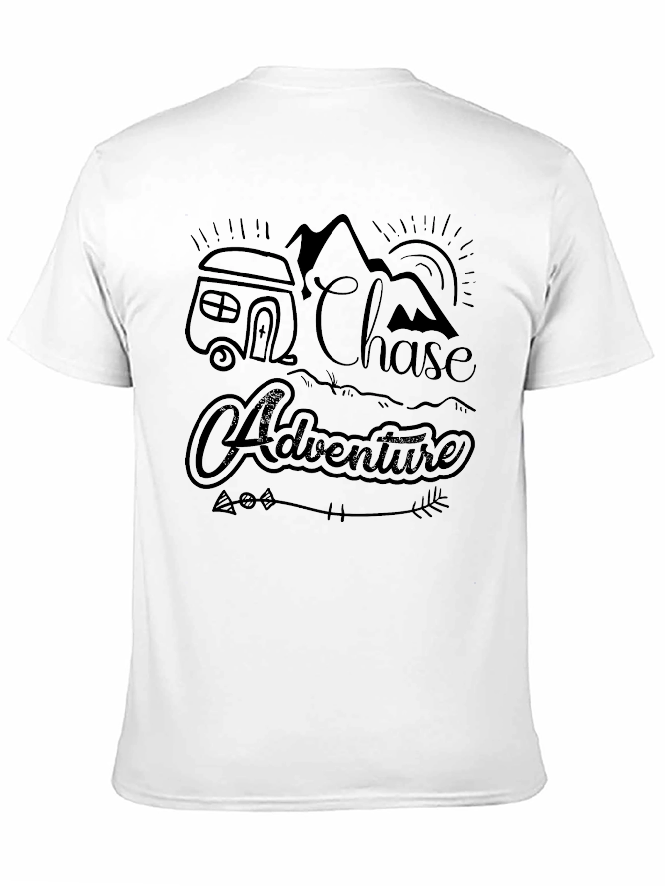 Chase Adventure Black Graphic Tee for Men