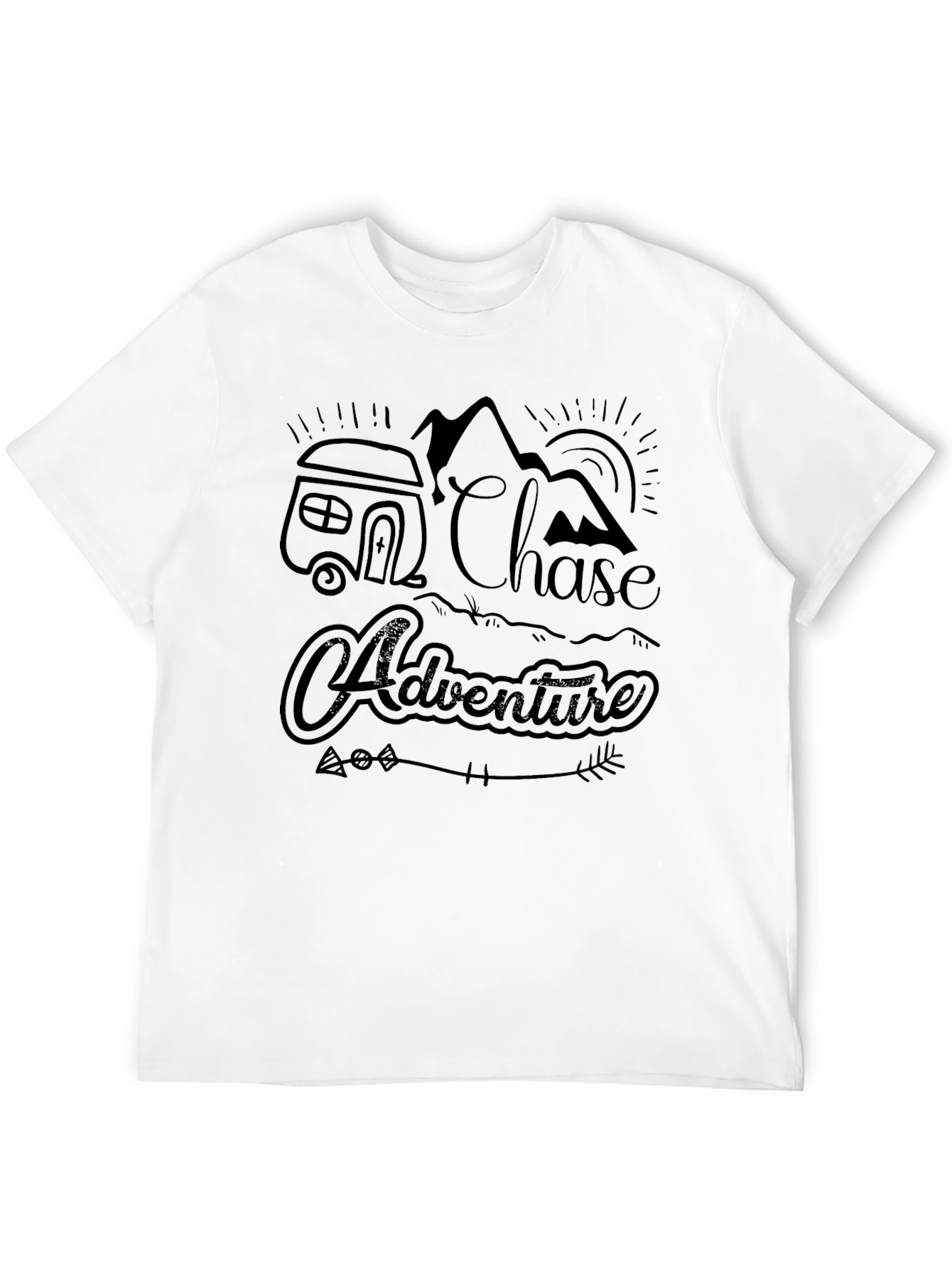 Chase Adventure Black Graphic Tee for Men