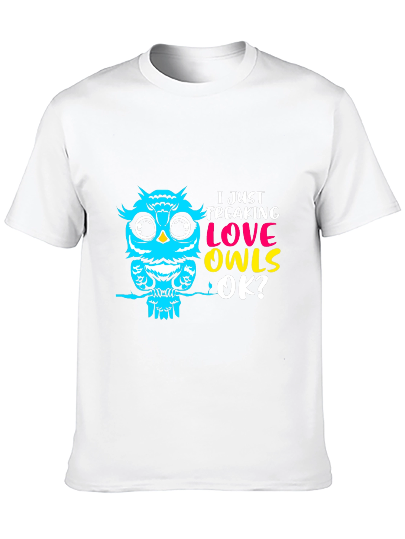 I Love Owls Graphic Tee - Black Cotton T-Shirt