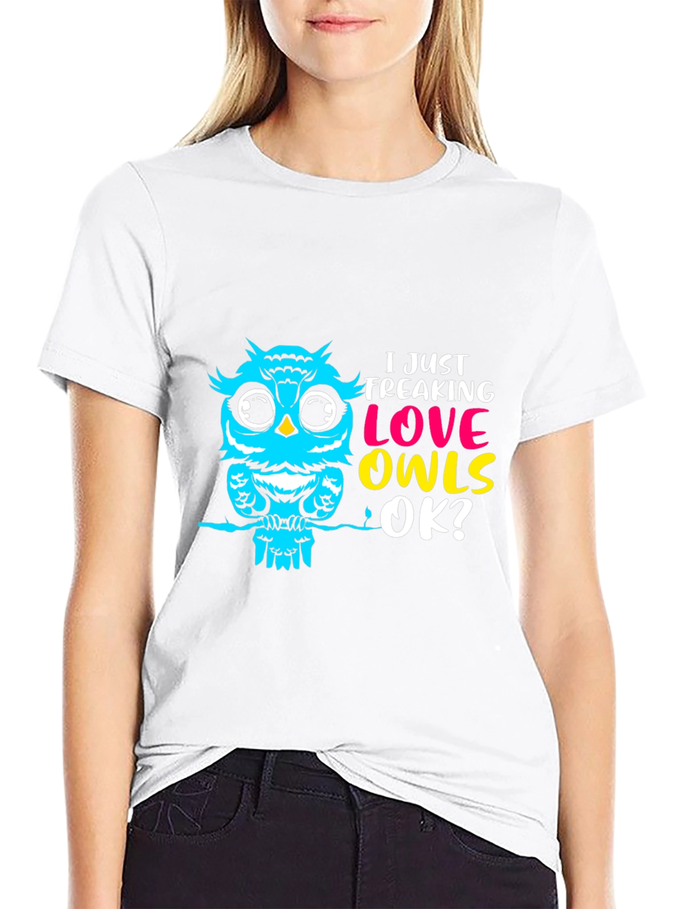 I Love Owls Graphic Tee - Black Cotton T-Shirt