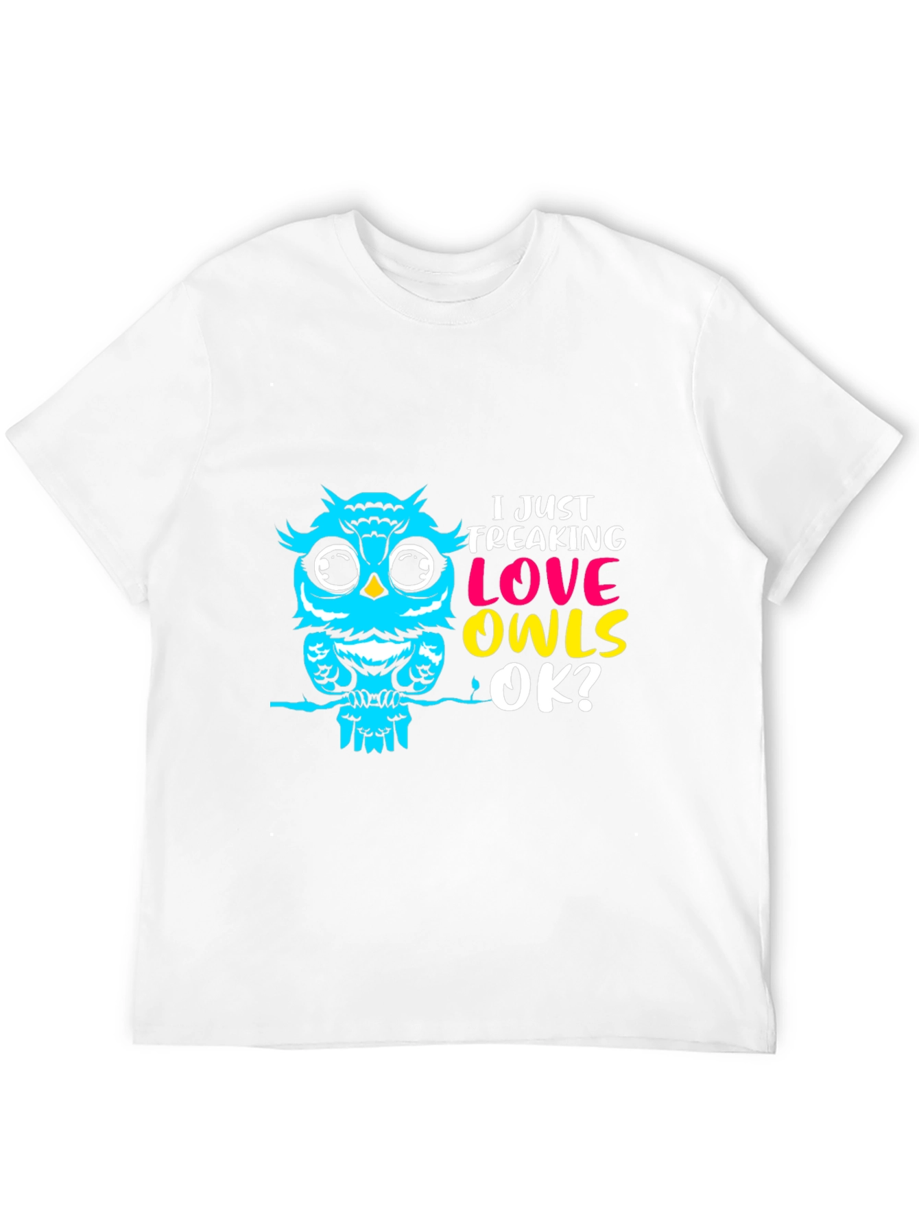 I Love Owls Graphic Tee - Black Cotton T-Shirt