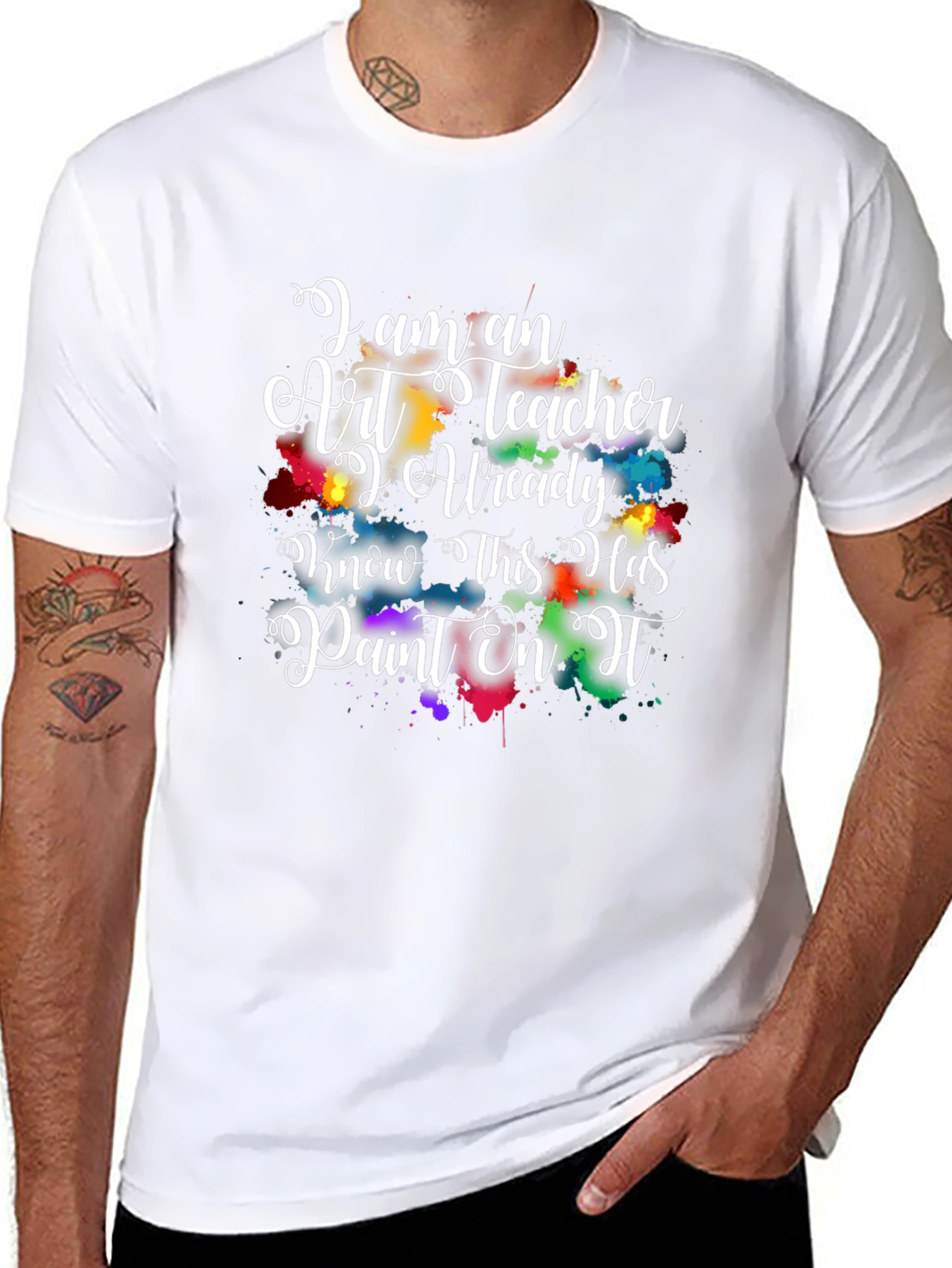 Art Teacher Paint Splatter Graphic Tee
