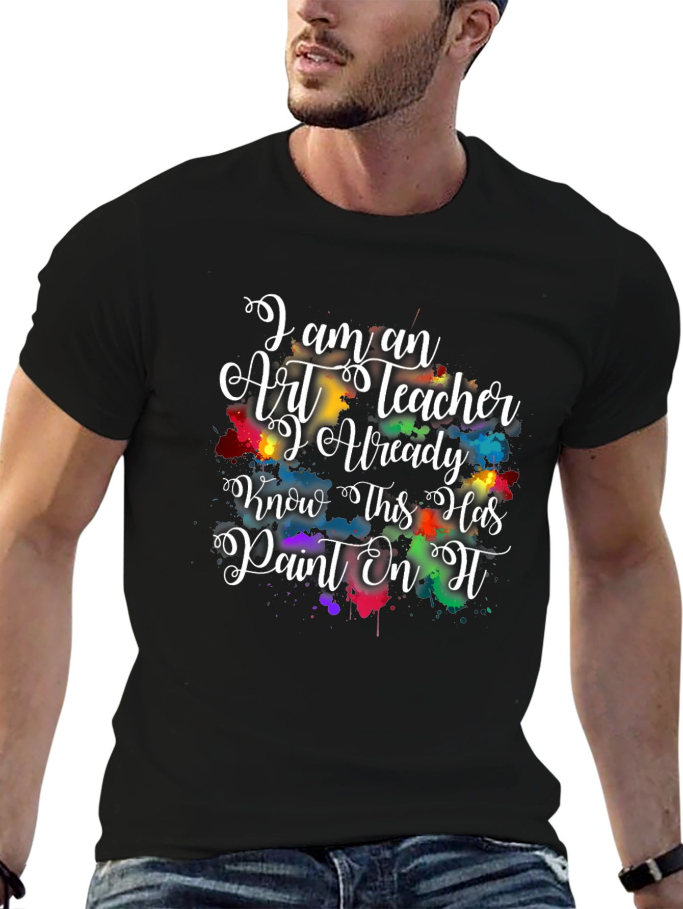 Art Teacher Paint Splatter Graphic Tee