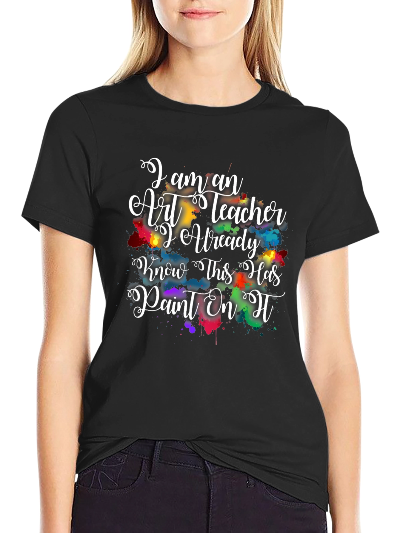 Art Teacher Paint Splatter Graphic Tee