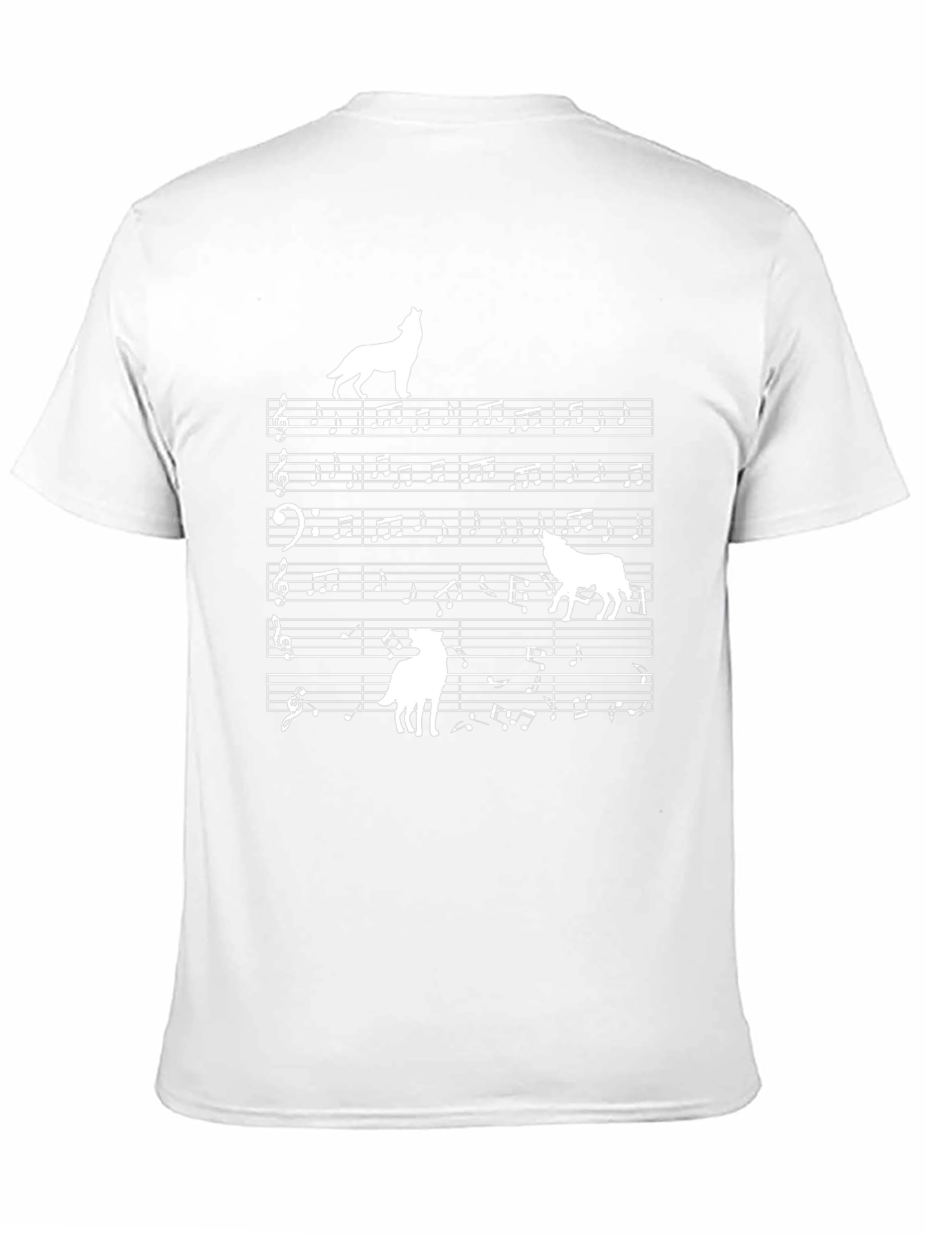 Wolf Sheet Music Graphic Tee - Black Cotton