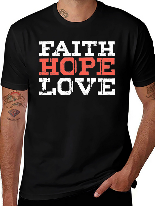 Faith Hope Love T-Shirt Christian Religious Graphic Tee