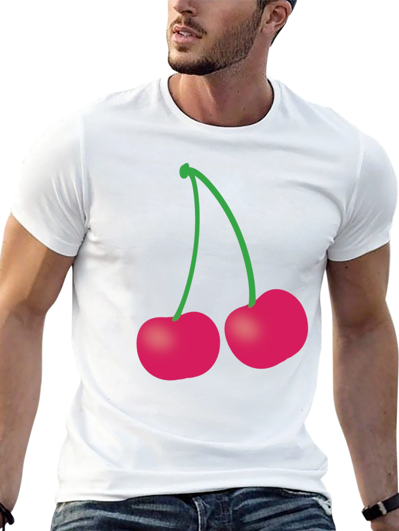 Cherry Graphic T-Shirt - Trendy Fruit Tee
