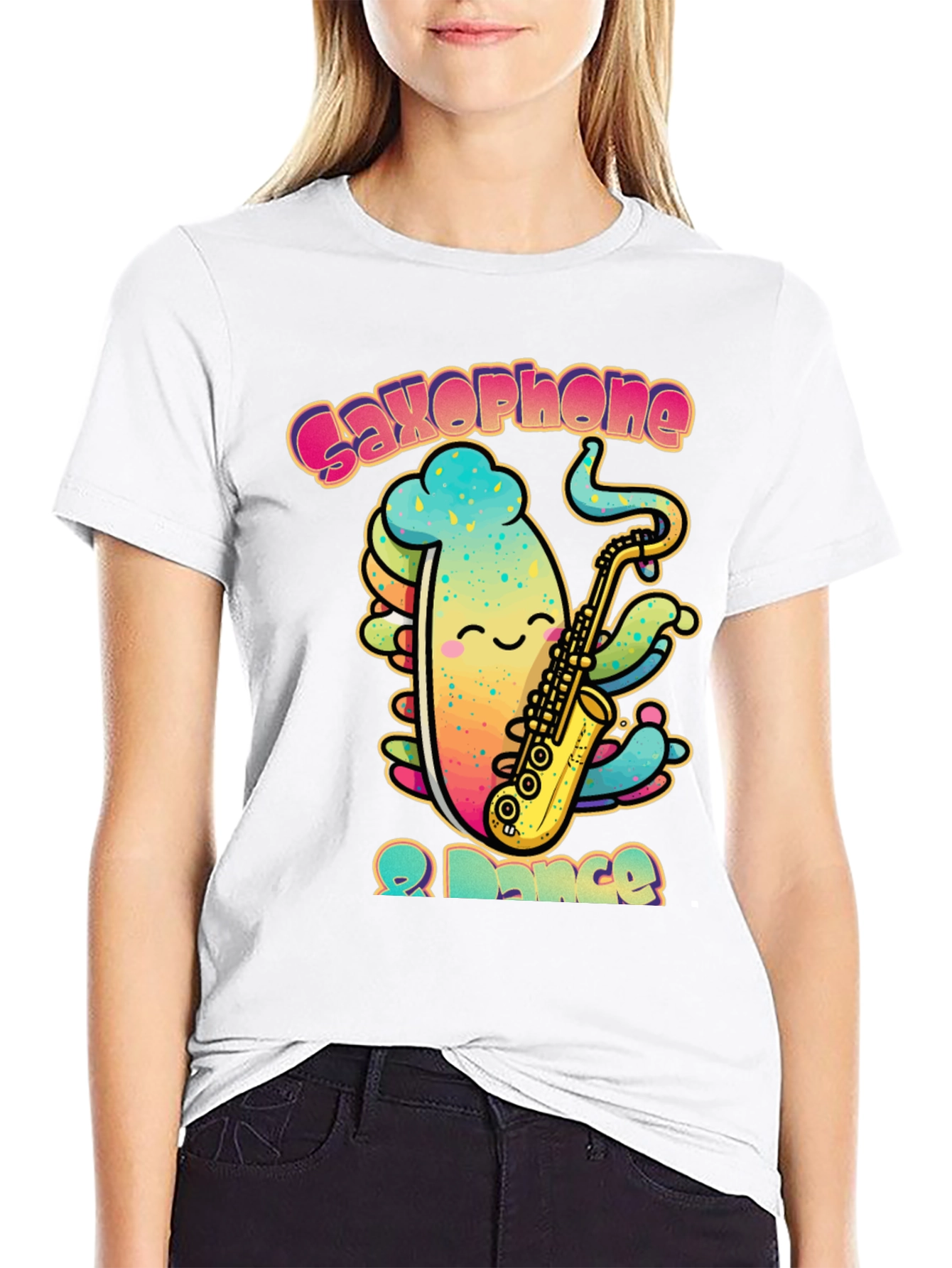 Saxophone & Dance Black Graphic Tee