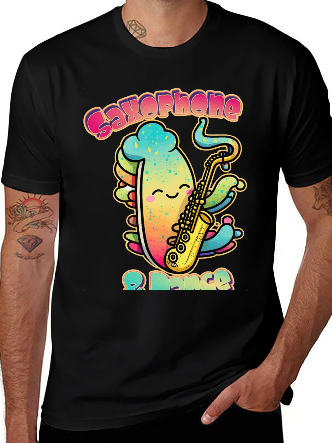 Saxophone & Dance Black Graphic Tee