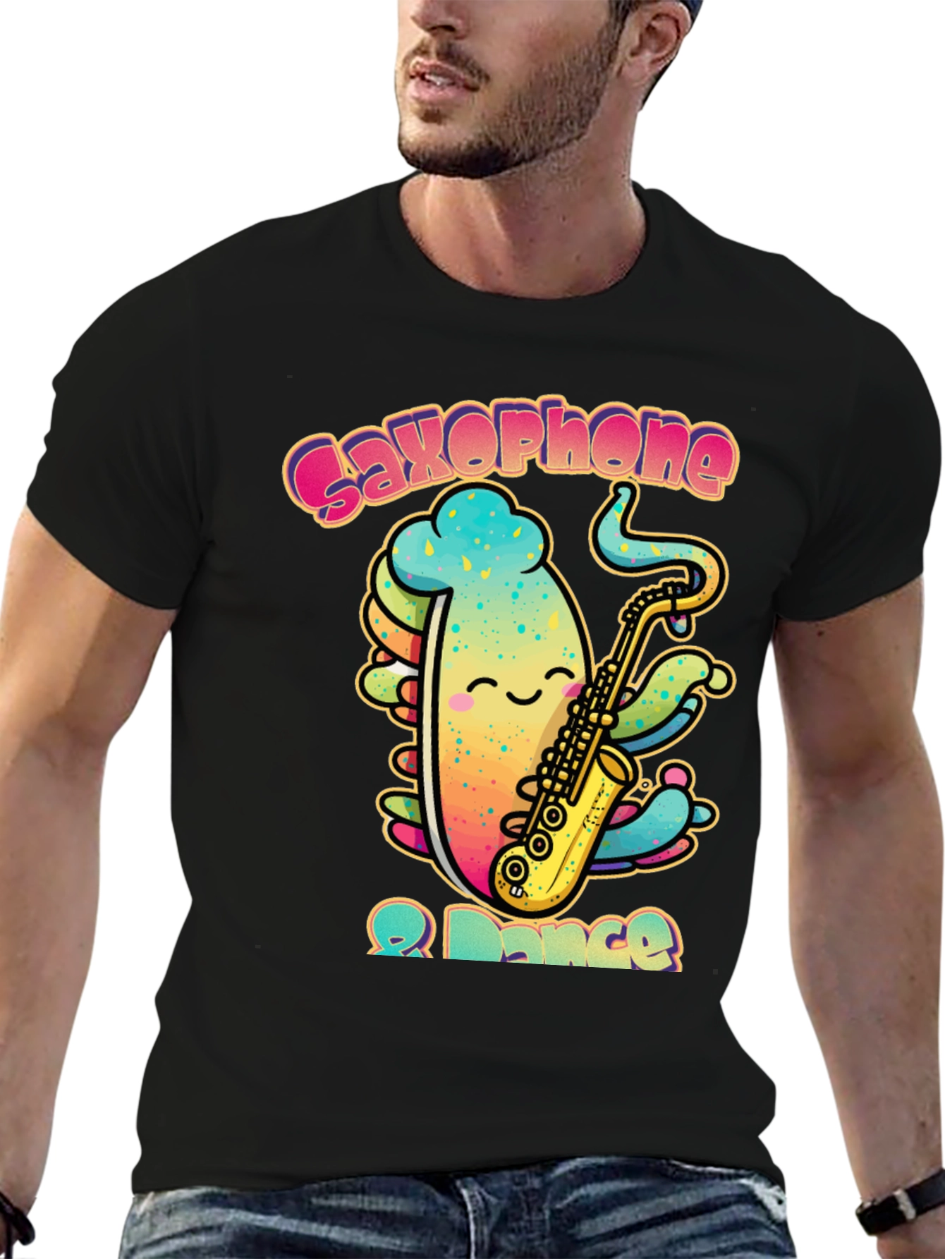Saxophone & Dance Black Graphic Tee