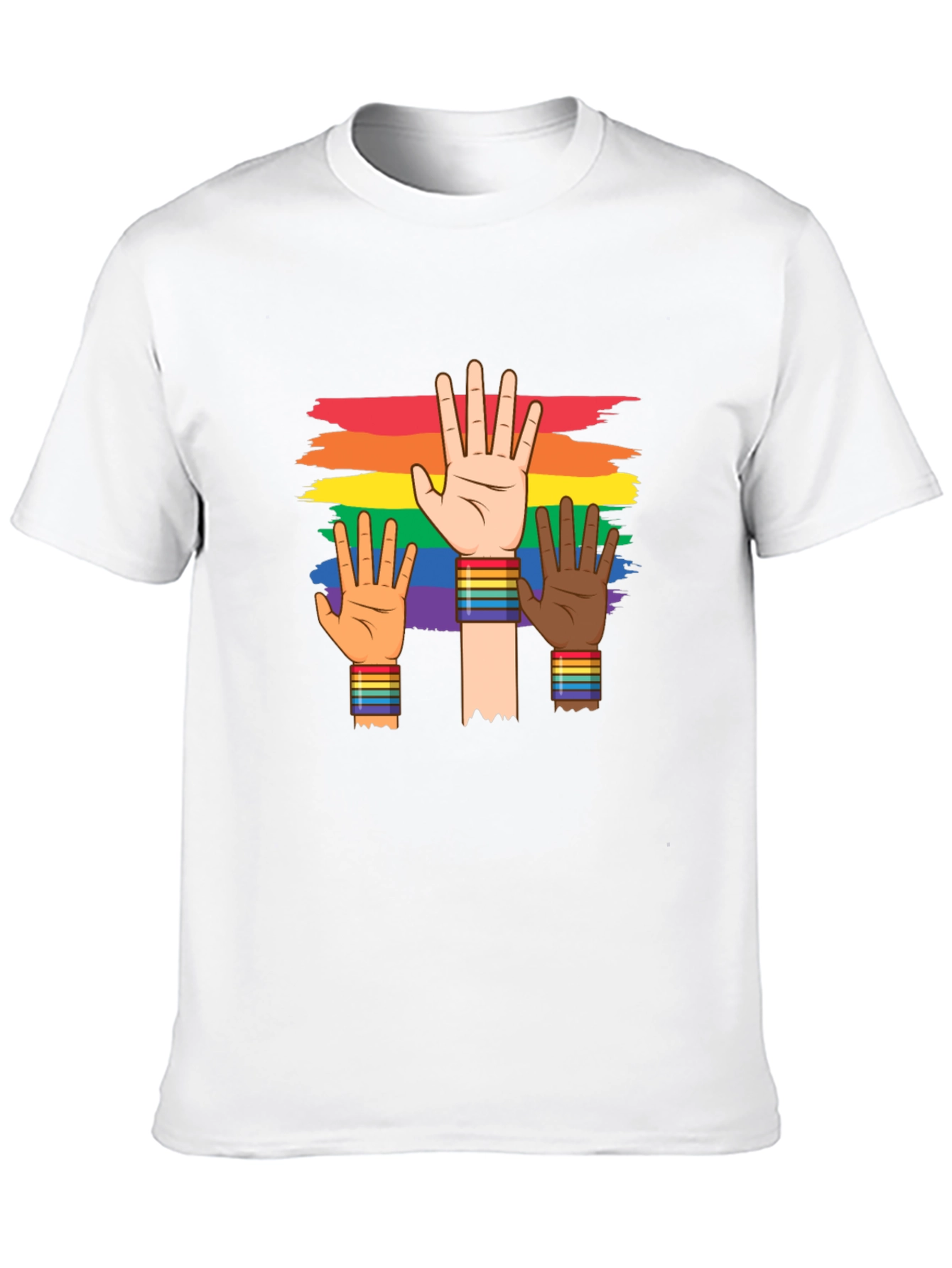 Pride Diversity T-Shirt: Rainbow Hands