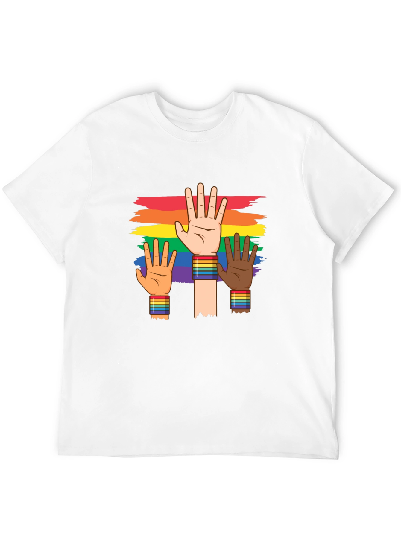 Pride Diversity T-Shirt: Rainbow Hands
