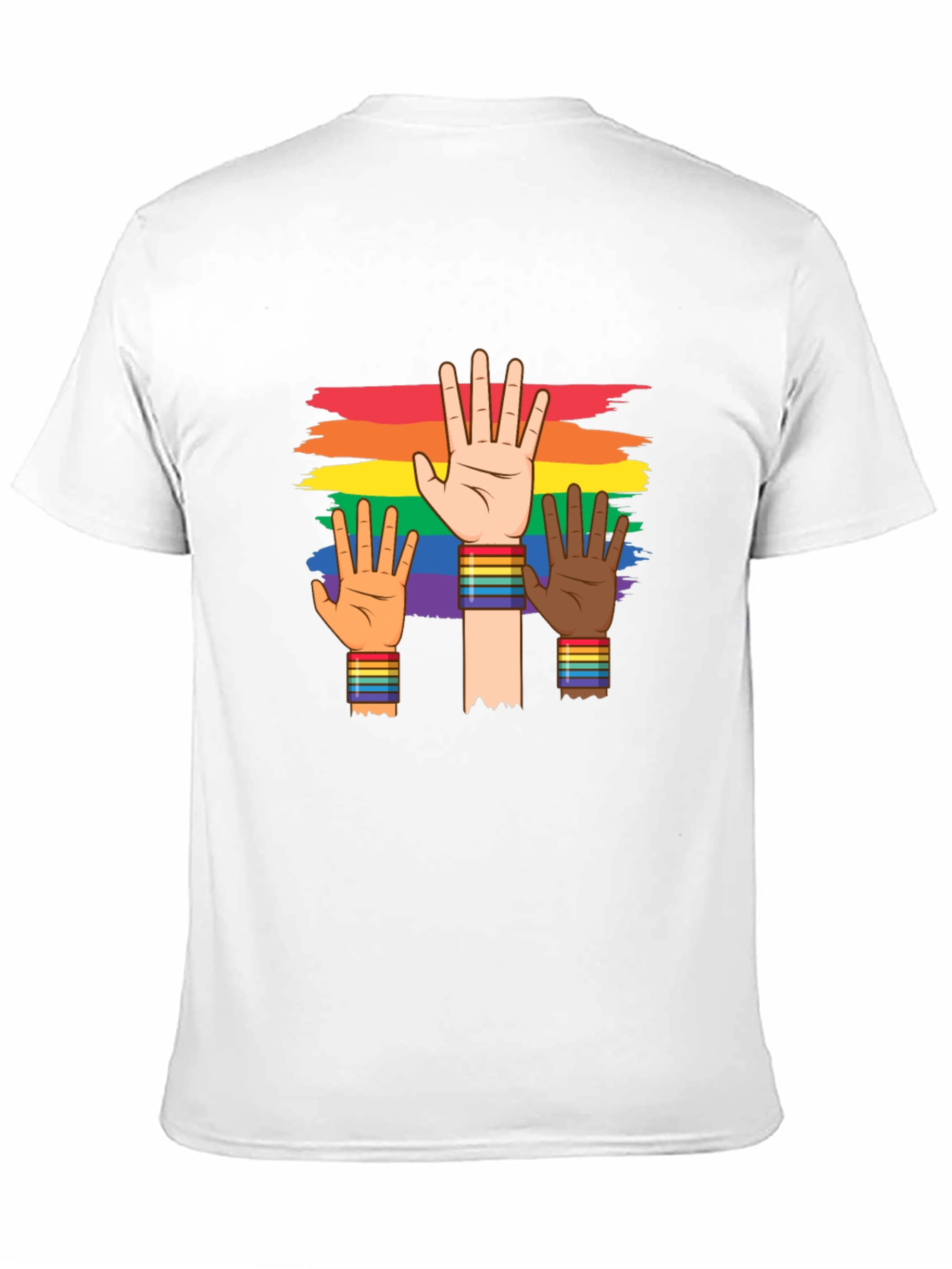 Pride Diversity T-Shirt: Rainbow Hands