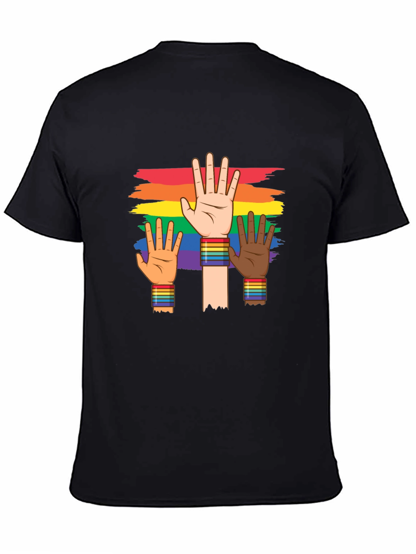 Pride Diversity T-Shirt: Rainbow Hands