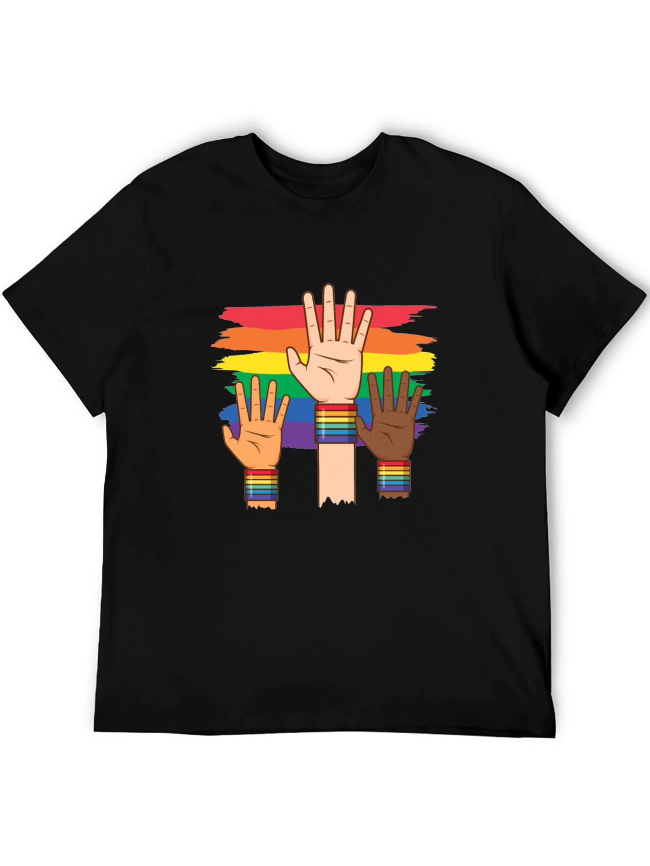 Pride Diversity T-Shirt: Rainbow Hands