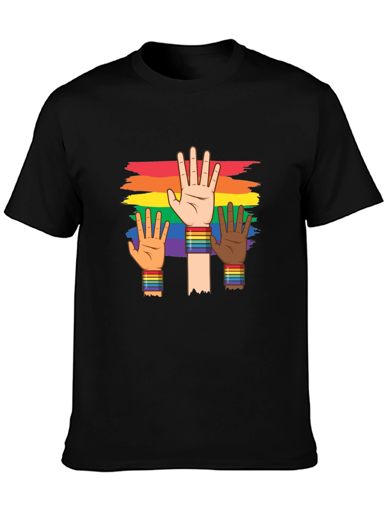 Pride Diversity T-Shirt: Rainbow Hands
