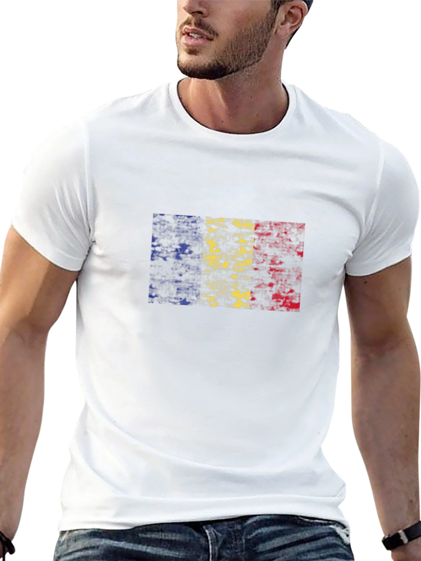 Romania Flag Distressed Graphic T-Shirt - Patriotic Tee