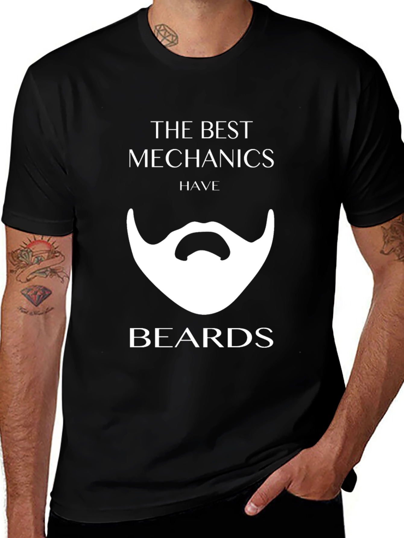 Mechanic Beard Graphic Tee - Black
