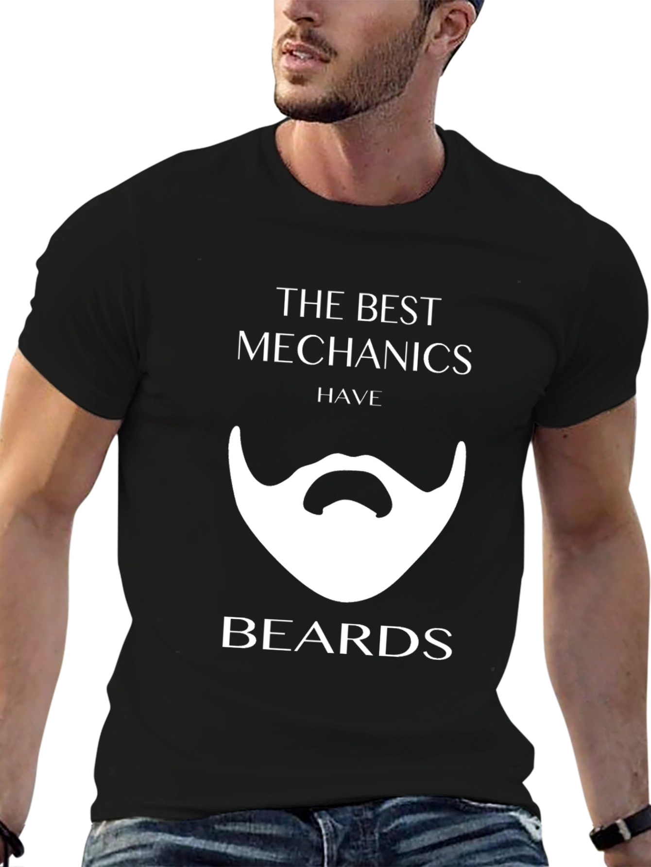 Mechanic Beard Graphic Tee - Black