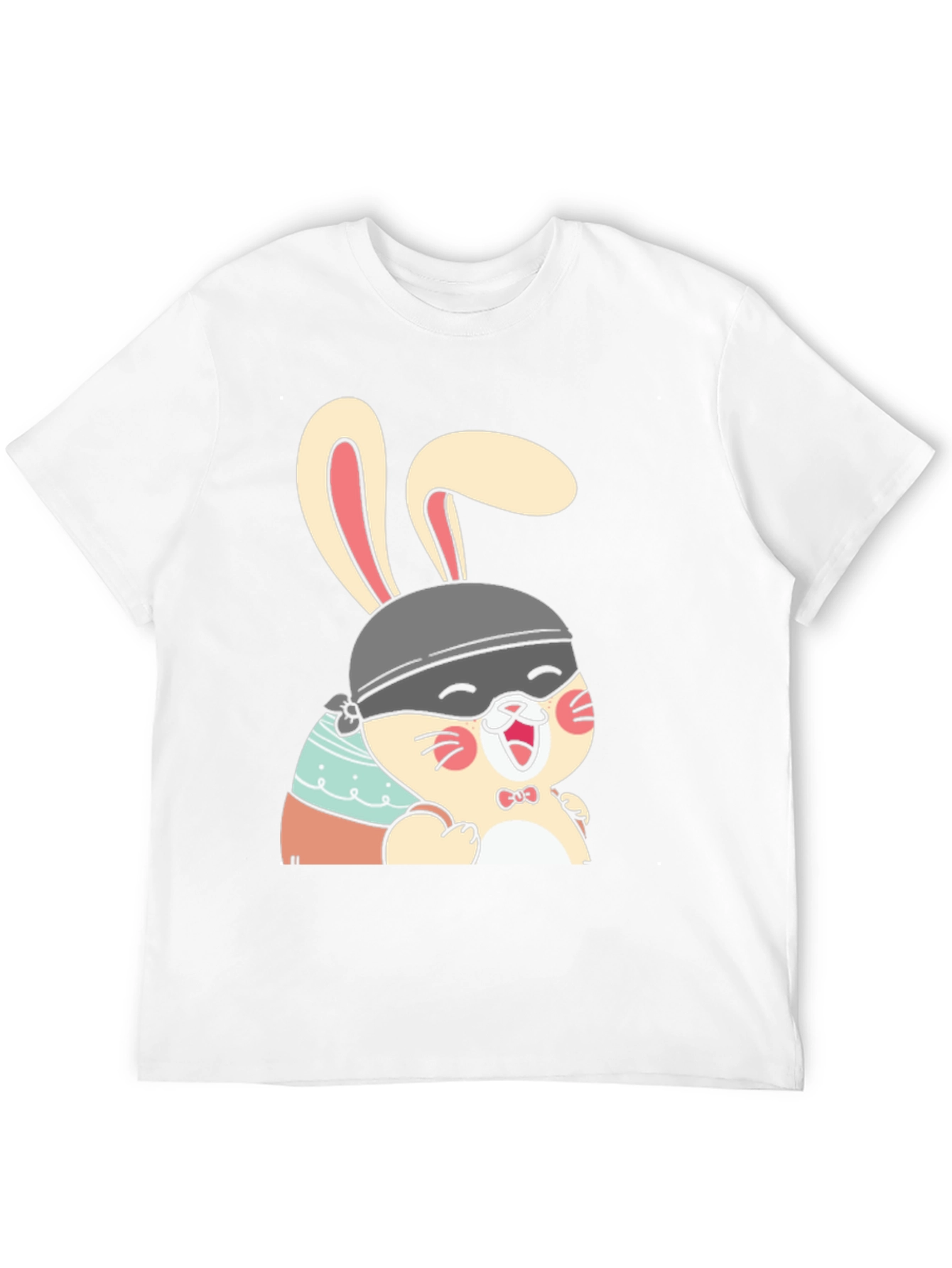 Cute Bunny T-Shirt - Black Cotton Tee