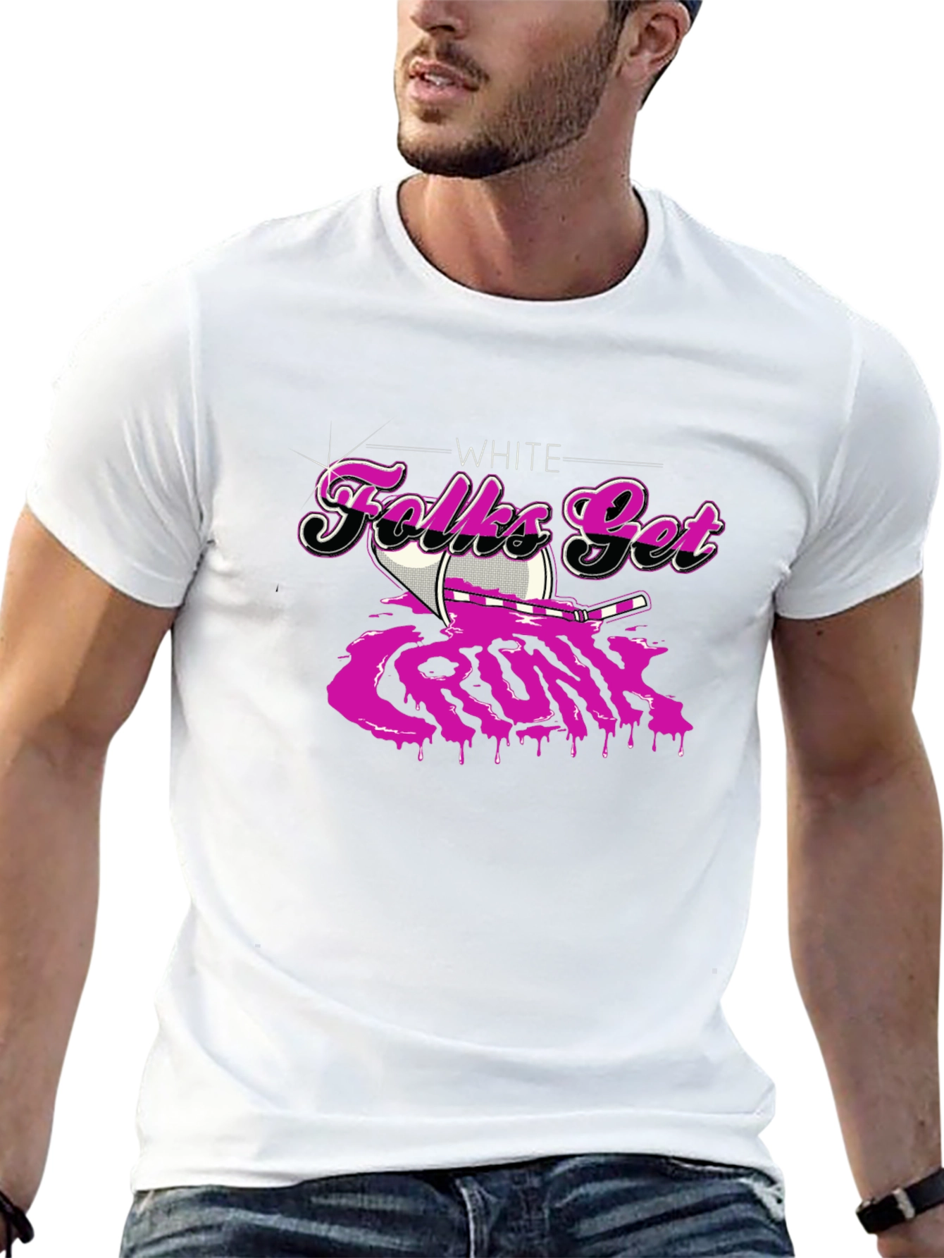 White Folks Get Crunk Black T-Shirt
