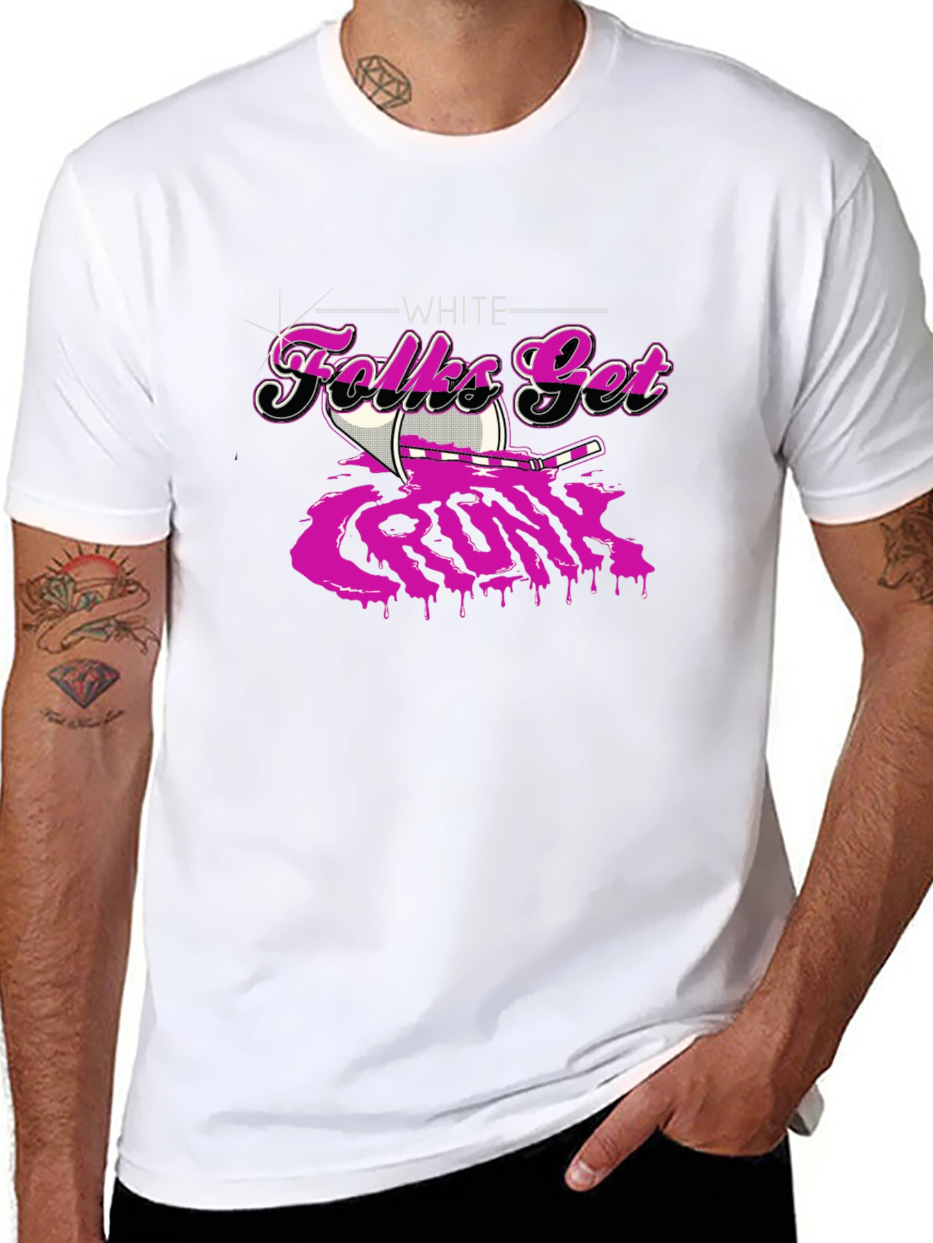 White Folks Get Crunk Black T-Shirt
