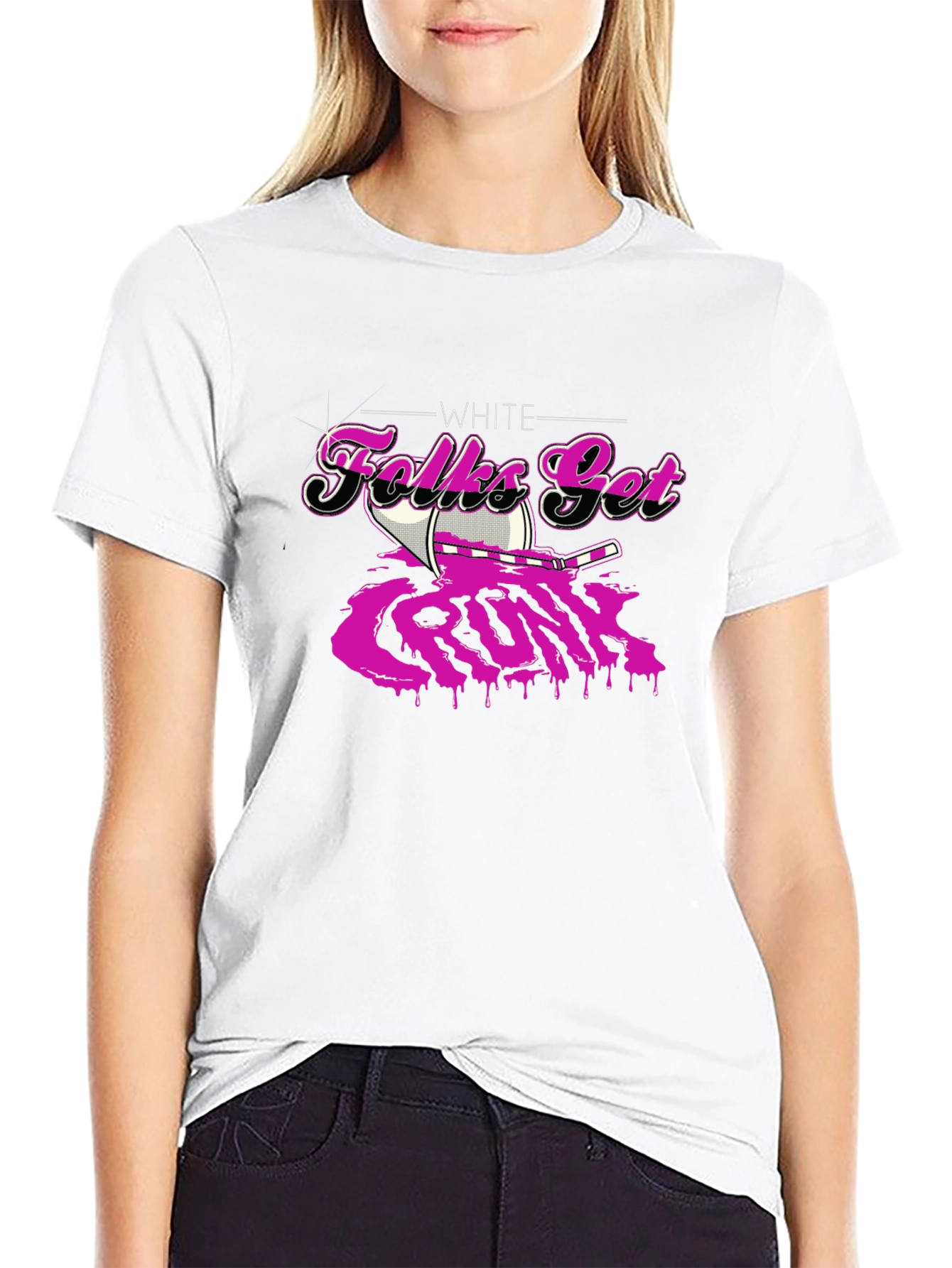 White Folks Get Crunk Black T-Shirt