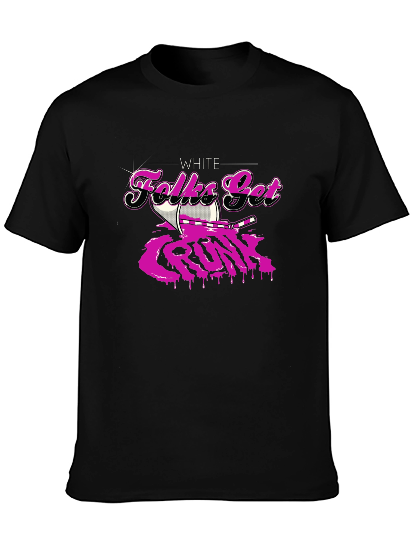 White Folks Get Crunk Black T-Shirt