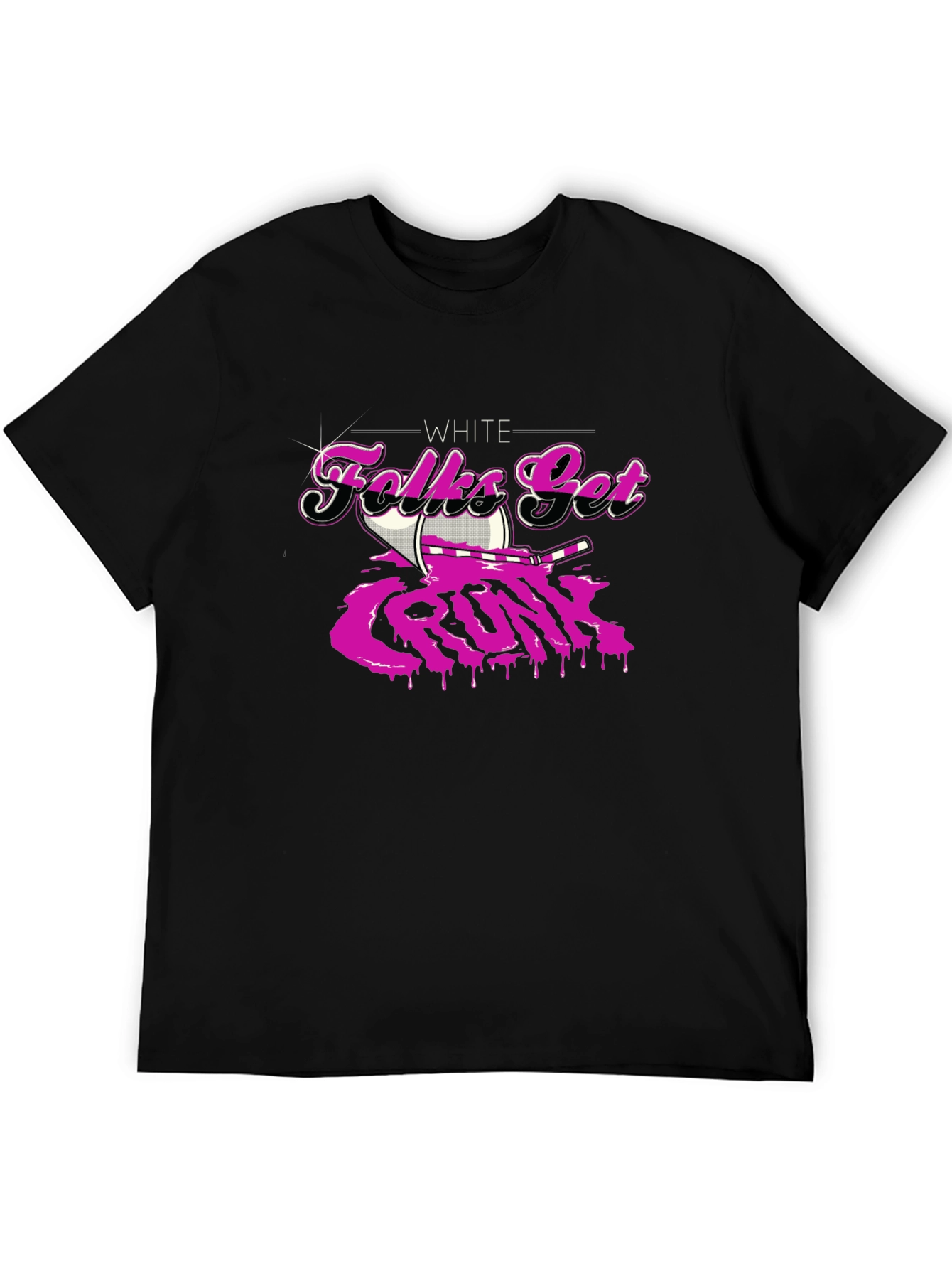 White Folks Get Crunk Black T-Shirt