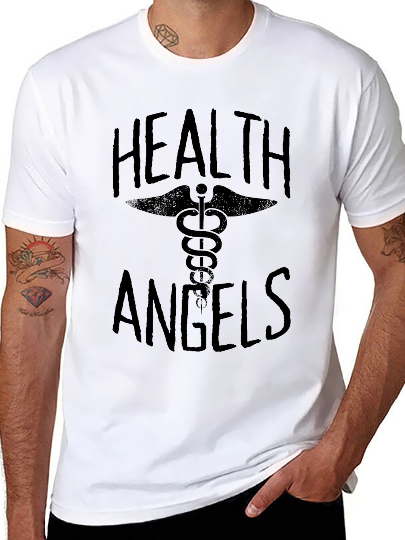Health Angels Black Graphic Tee
