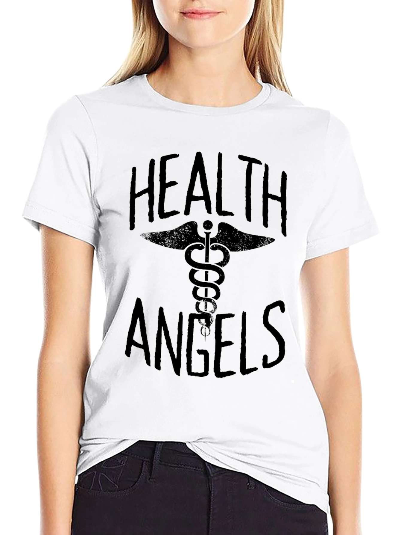 Health Angels Black Graphic Tee