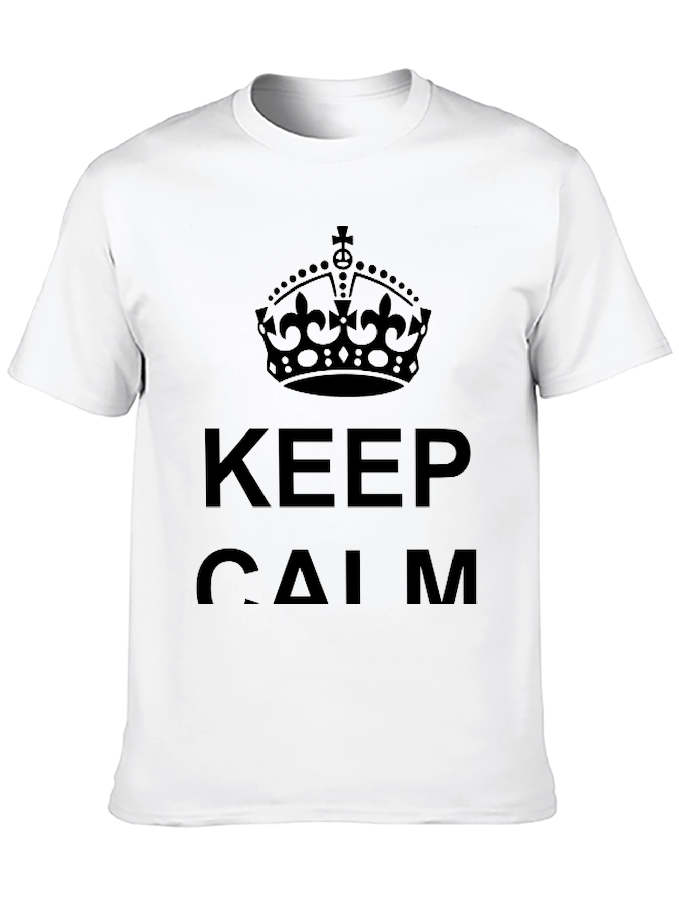 Keep Calm Graphic Tee - Black Cotton T-Shirt